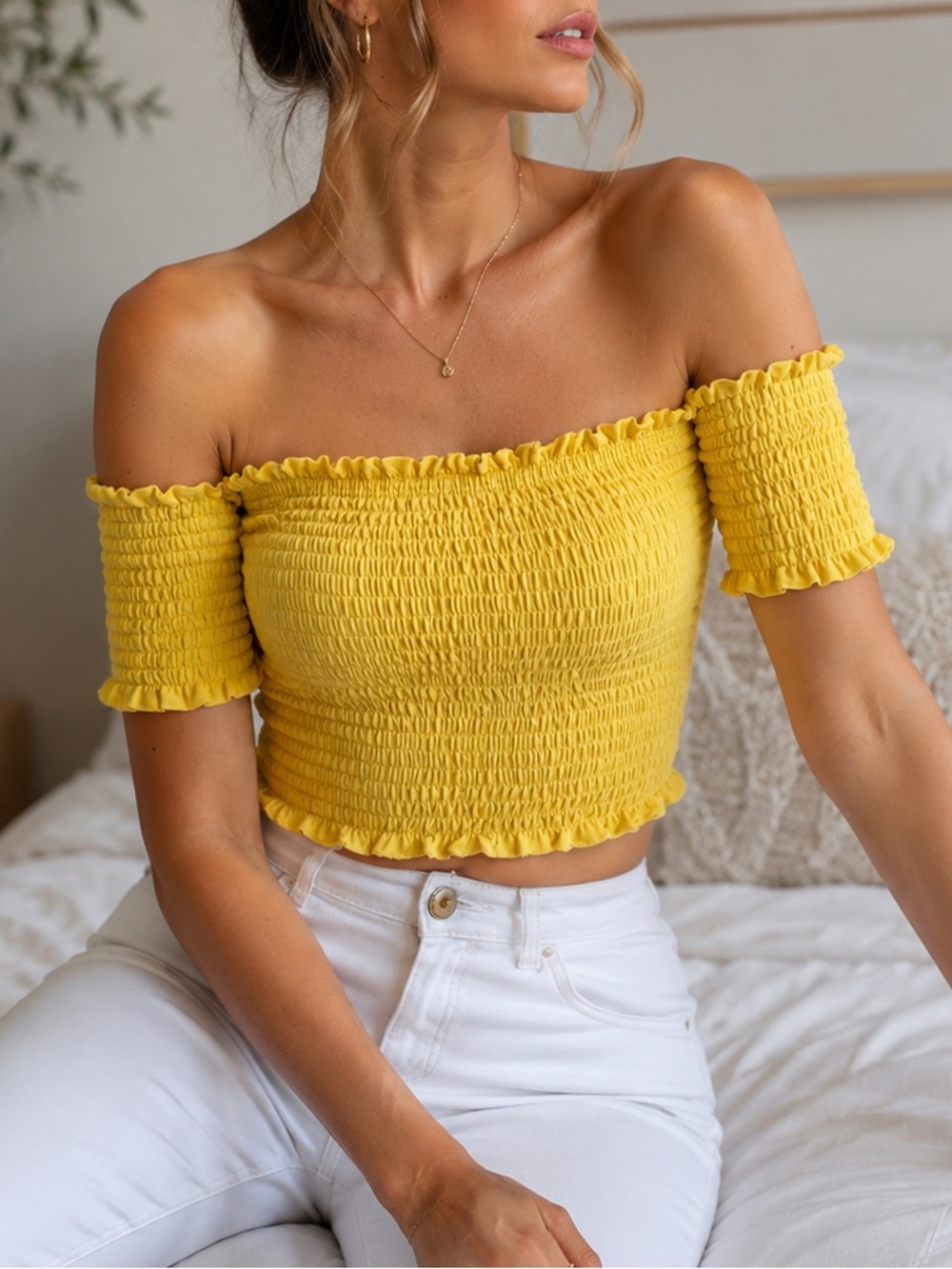 Yellow Bandage Crop Top